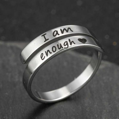 Retro Stainless Steel English Double Ring